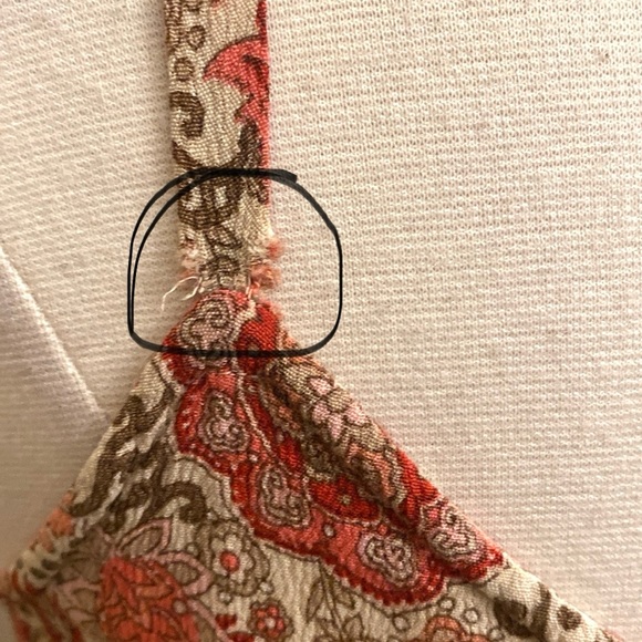 Old Navy Tan Red Paisley Floral Print Sweetheart Neck Sleeveless Maxi Dress SZ 8 - Picture 12 of 12